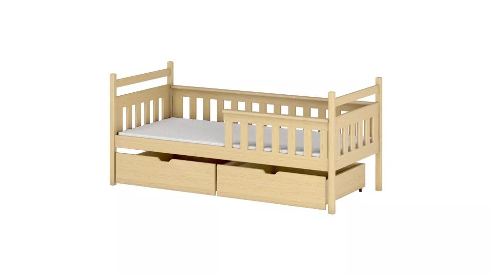 Bērnu gulta Emma Classic ar stelāžu Guļamvietas platums: 90 cm, Guļamvietas garums: 190 cm, · Priede · 97 × 198 × 85 cm