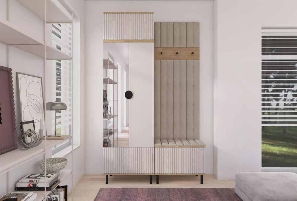 Apavu plaukts Bello 4L Trinity Korpusa krāsa: ozols cremona + kašmira, · 140 × 235 × 40 cm