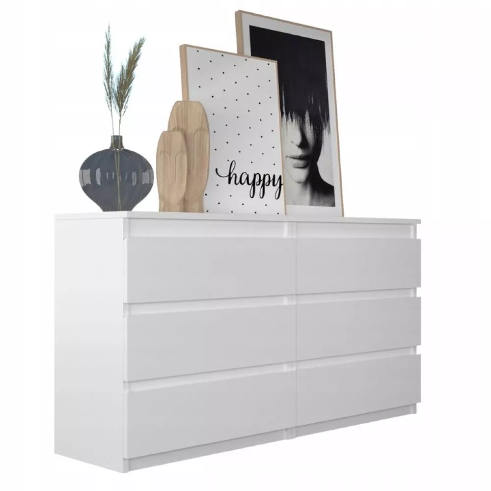 Kumode Malmo K140 · Balts · 140 × 40 × 77 cm