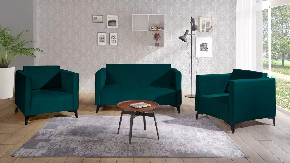 Komplekts Szafir 2S+1S+1S Standard · Tirkīzs · 82 × 136 × 74 cm