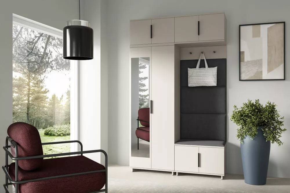 Apavu plaukts Bianco 1 Trinity Korpusa krāsa: kašmīra, · 140 × 229 × 40 cm
