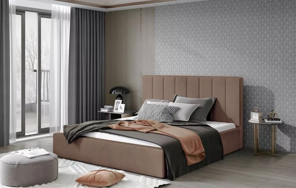 Gulta Audrey Lux Standard ar stelāžu Guļamvietas platums: 140 cm, Guļamvietas garums: 200 cm, stelāžas tips: metāla, · G