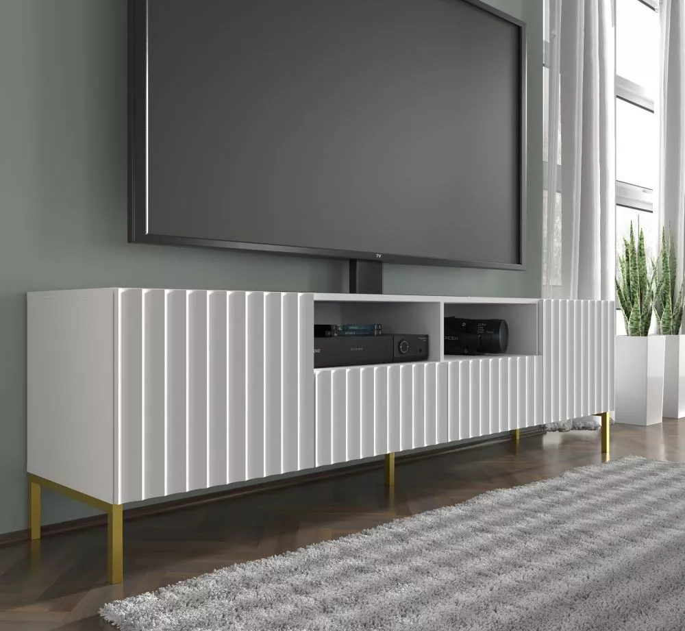 TV tumba Wave 01 · Balts · 200 × 42 × 56 cm