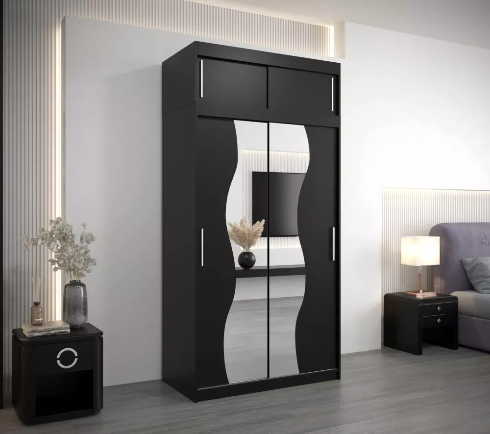 Skapis Madryt Plus · Melns · 120 × 62 × 240 cm