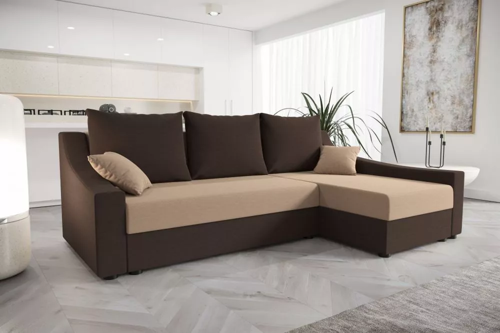 Dīvāns Ontario Classic standard · Brūns + tumši brūns · 140 × 233 × 90 cm