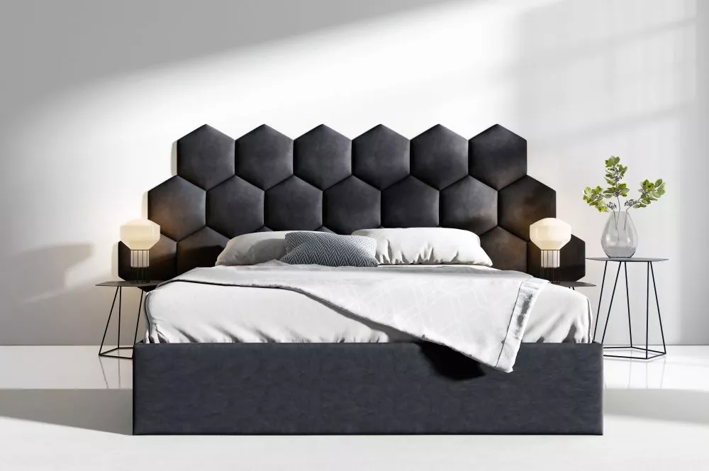 Gulta Lucy 1 ar stelāžu Guļamvietas platums: 160 cm, Guļamvietas garums: 200 cm, stelāžas tips: koka, · Melns · 168 × 21