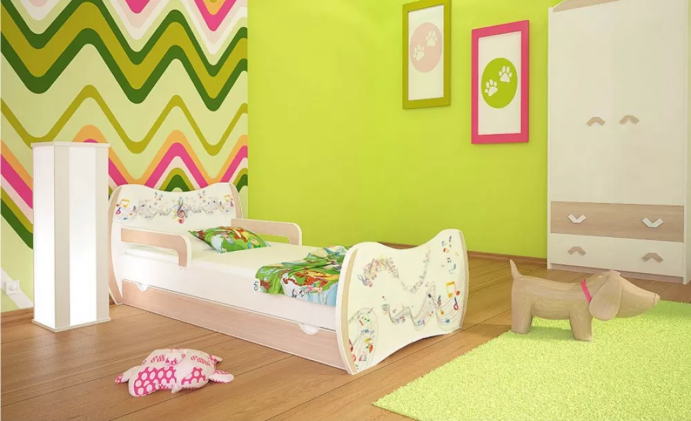 Bērnu gulta Dream L04 160x80 DM17 ar stelāžu Guļamvietas platums: 80 cm, Guļamvietas garums: 160 cm, · 104 × 164 × 71 cm