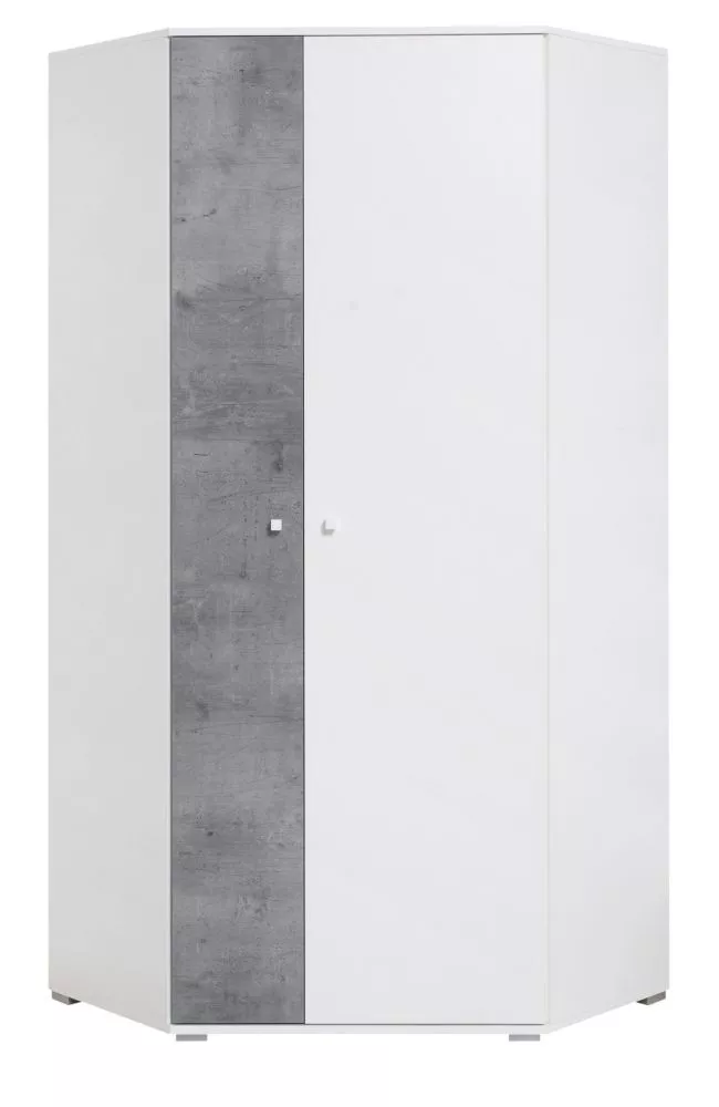 Skapis Sigma SI2 · Balts + betons · 90 × 90 × 190 cm