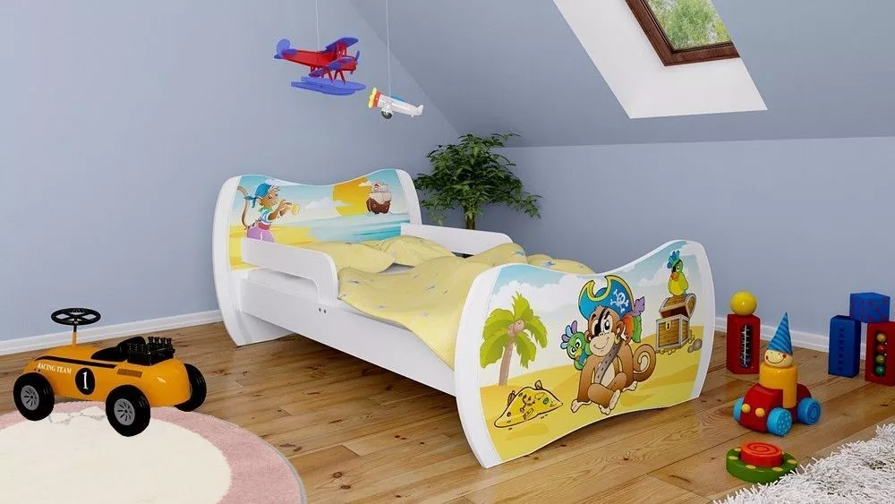 Bērnu gulta Dream L01 140x70 DM26 ar stelāžu Guļamvietas platums: 70 cm, Guļamvietas garums: 140 cm, · 94 × 144 × 71 cm