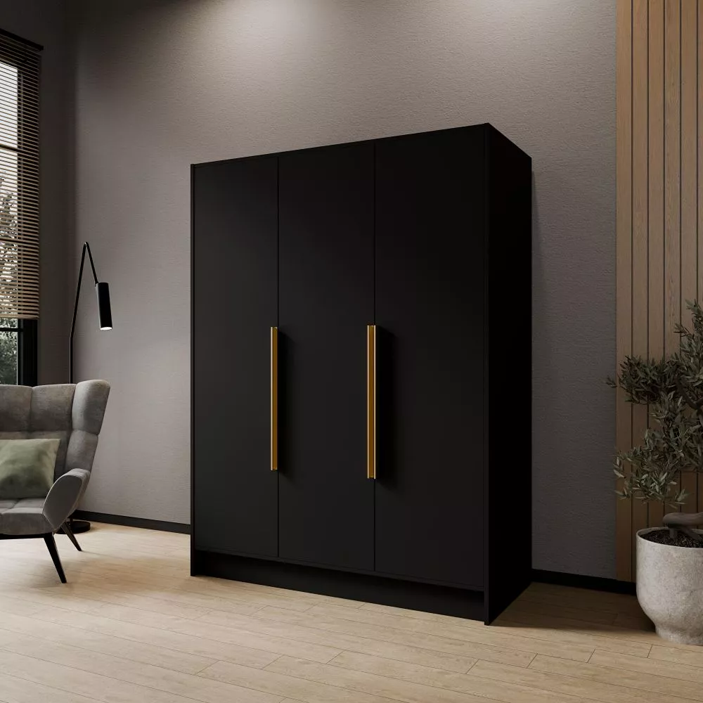 Skapis Porto 150 · Melns · 150 × 51 × 200 cm