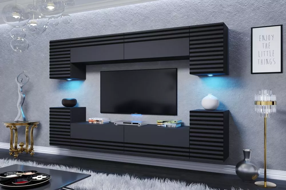 Sekcija Lugo ar LED · Antracīts · 240 × 35 × 190 cm