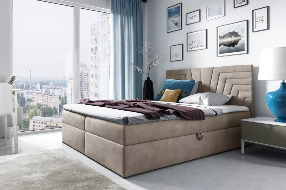 Gulta Box 4 Comfort Boxspring Standard Guļamvietas platums: 120 cm, Guļamvietas garums: 200 cm, · Bēši pelēks · 124 × 20