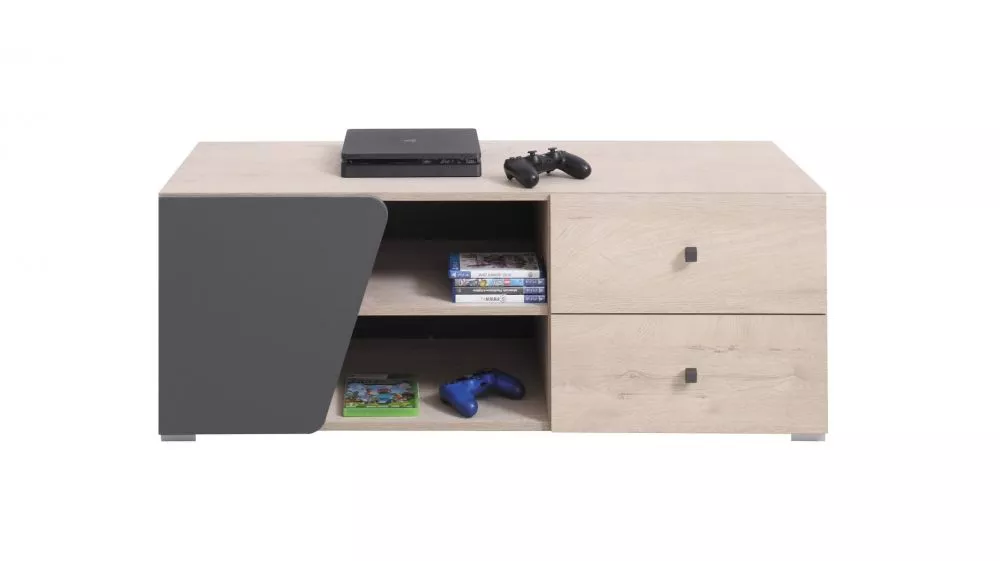 TV tumba Delta DL8 · Ozols + antracīts · 120 × 50 × 45 cm