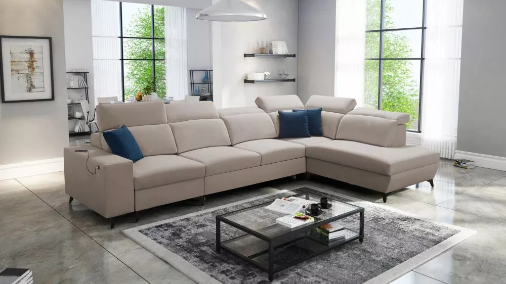 Dīvāns Bartone 11 Mix Standard · Kapučino · 224 × 359 × 83 cm