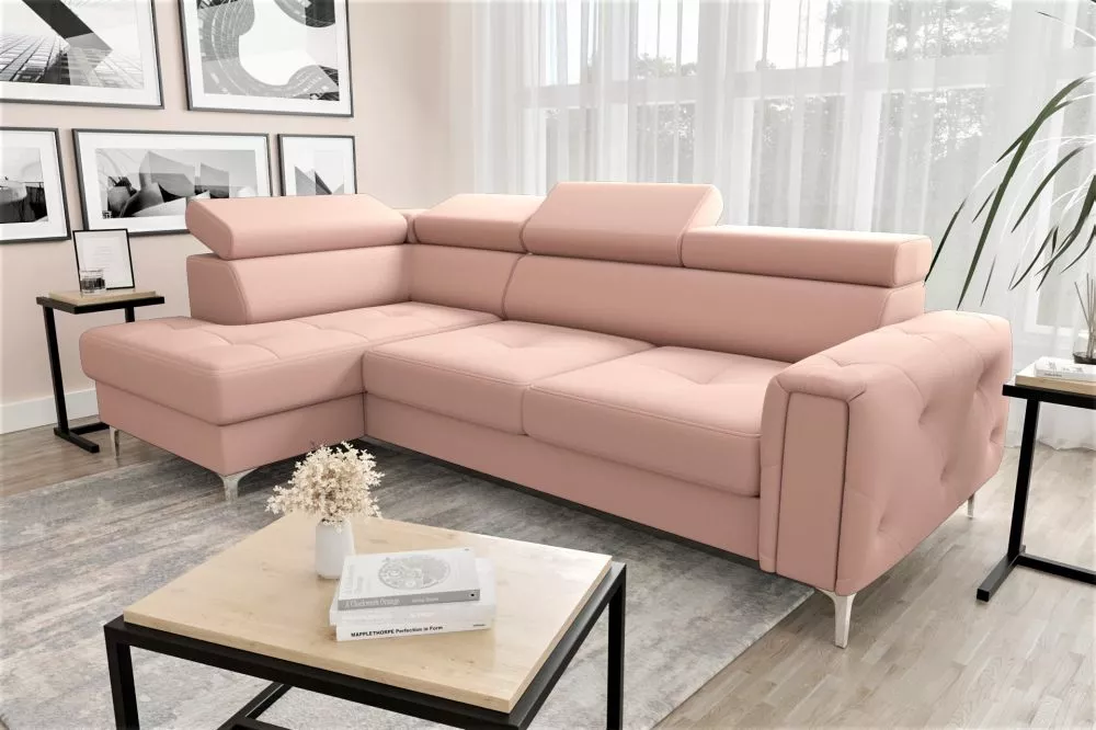 Dīvāns Orion Premium standard · Rozā · 165 × 255 × 78 cm