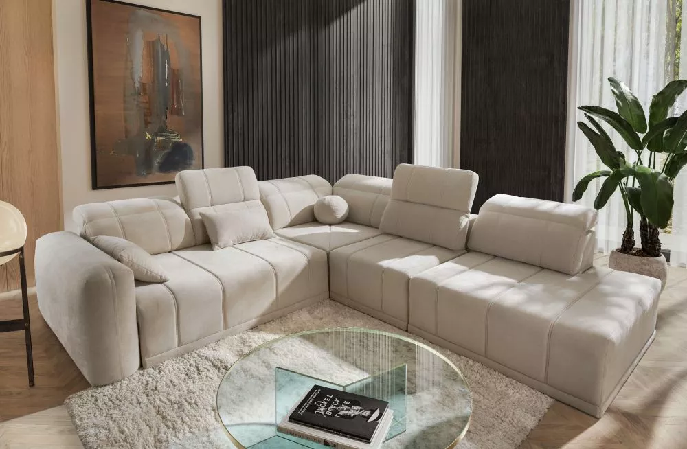 Dīvāns Ravello 9 Standard · Gaiši bēšs · 287 × 300 × 82 cm