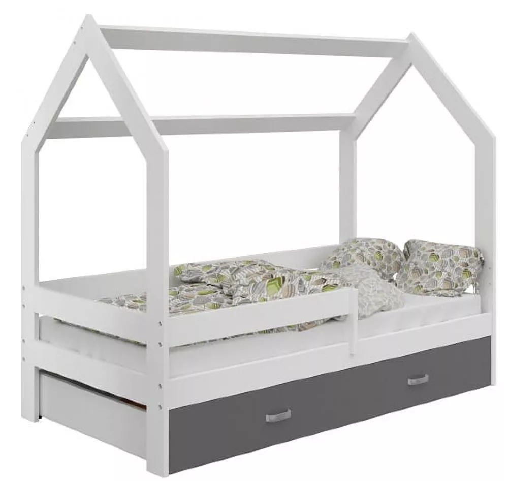 Bērnu gulta Domek D3 ar stelāžu Guļamvietas platums: 80 cm, Guļamvietas garums: 160 cm, · 87 × 164 × 144 cm