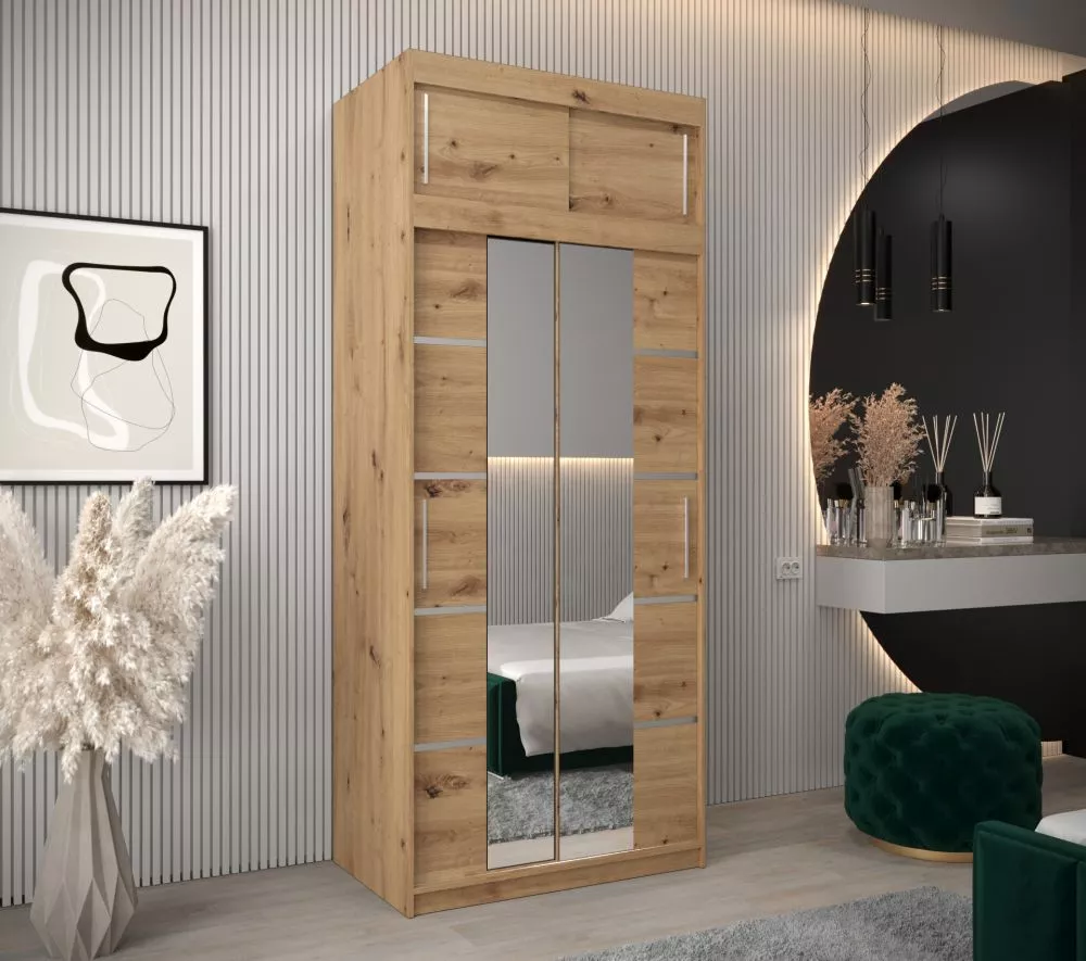 Skapis Verona 4 Premium · Ozols artisan · 100 × 62 × 240 cm