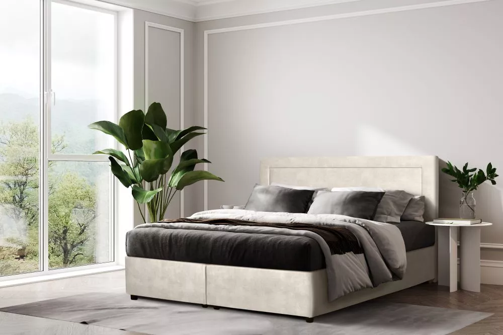 Gulta Rimini 2 Boxspring Standard Guļamvietas platums: 160 cm, Guļamvietas garums: 200 cm, · Gaiši pelēks · 160 × 210 × 
