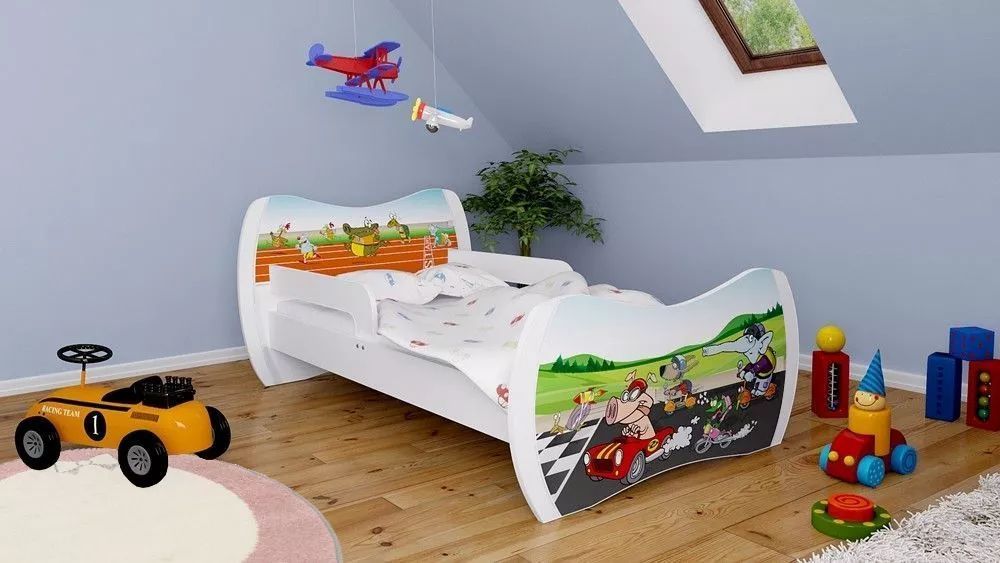 Bērnu gulta Dream L03 160x80 DM19 ar stelāžu Guļamvietas platums: 80 cm, Guļamvietas garums: 160 cm, · 104 × 164 × 71 cm
