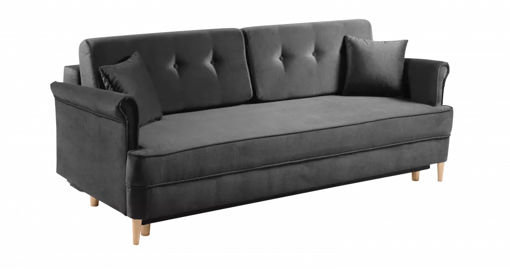 Dīvāns Luxor 3S standard · Tumši pelēks · 101 × 218 × 85 cm
