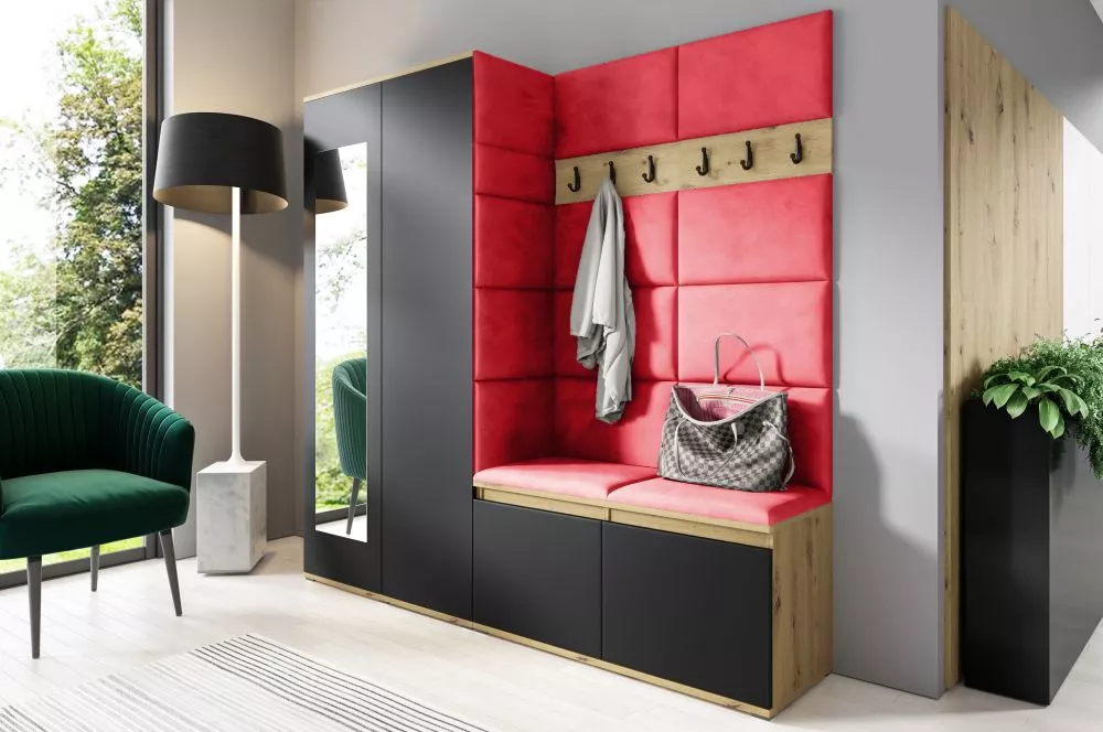 Apavu plaukts Emi 8 Trinity Korpusa krāsa: ozols artisan + melns, · 190 × 185 × 40 cm