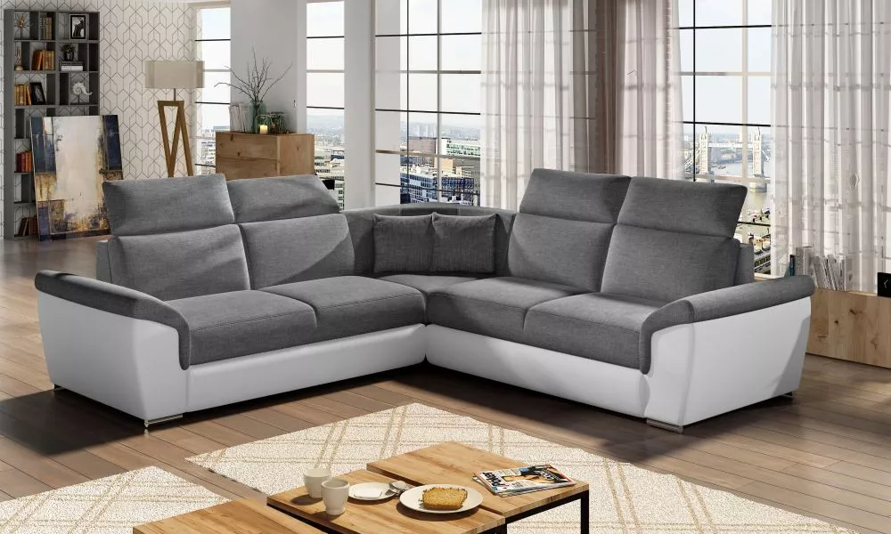 Dīvāns Federico Classic standard · Pelēks + balts · 268 × 268 × 102 cm