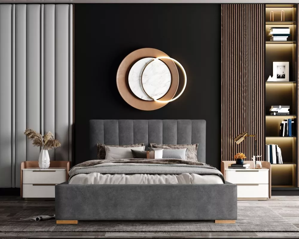 Gulta Vegas 13 Standard ar stelāžu Guļamvietas platums: 180 cm, Guļamvietas garums: 200 cm, stelāžas tips: koka, · Tumši