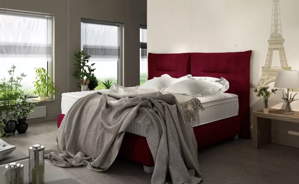 Gulta Fog Standard Guļamvietas platums: 140 cm, Guļamvietas garums: 200 cm, · Tumši rozā · 164 × 225 × 120 cm