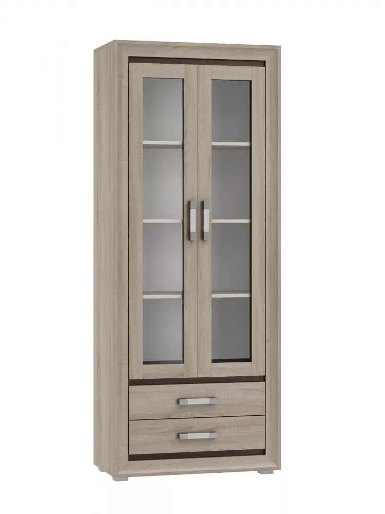 Grāmatu skapis Santori SA-W3 Korpusa krāsa: ozols sonoma, Elementu krāsa: šokolādes sonoma, · 80 × 40 × 200 cm