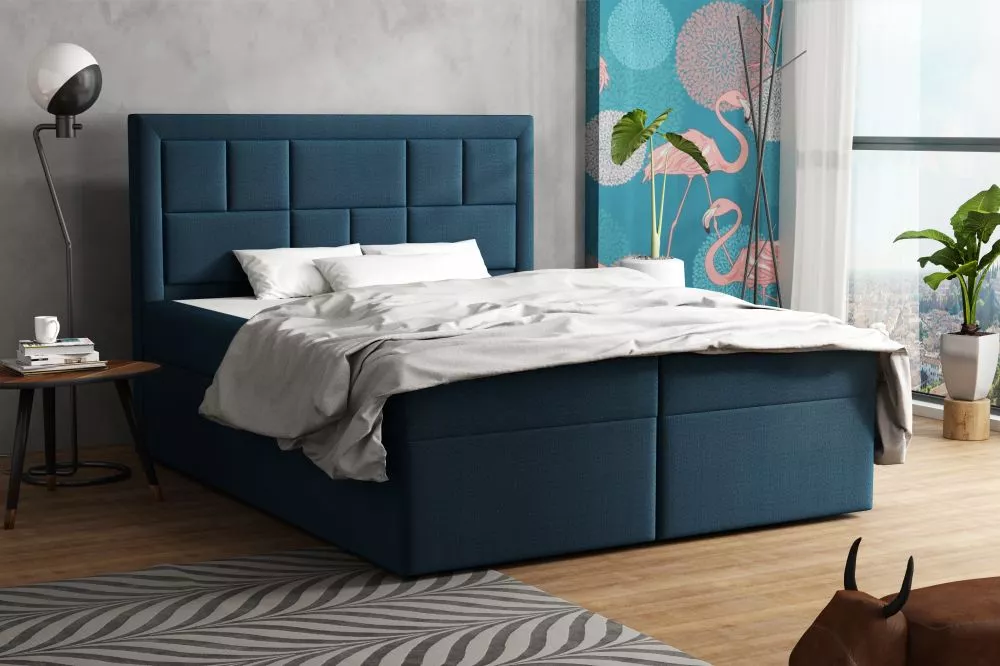 Gulta Figure Premium Standard Guļamvietas platums: 180 cm, Guļamvietas garums: 200 cm, · Zils · 182 × 210 × 120 cm