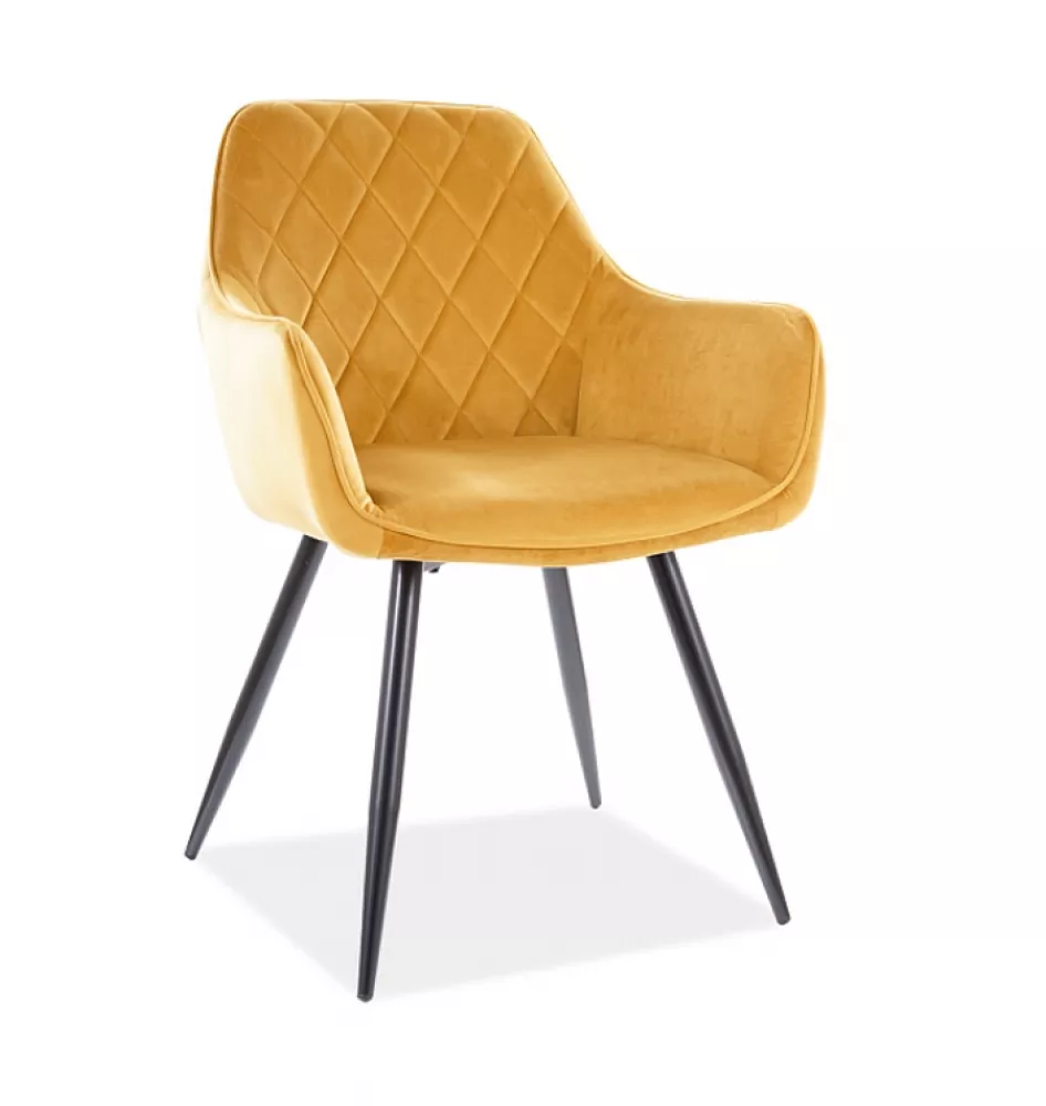 Krēsls Linea Velvet · Dzeltens · 82 × 43 × 43 cm
