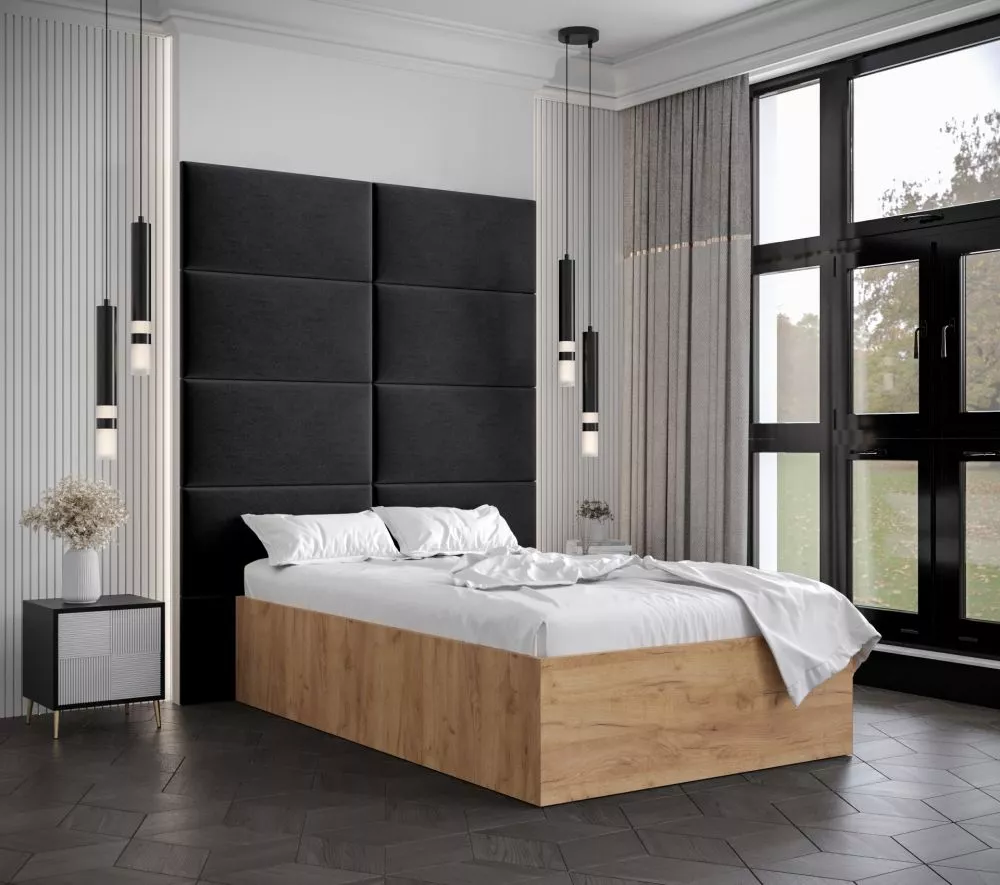 Gulta Bella 1 ar stelāžu Guļamvietas platums: 120 cm, Korpusa krāsa: ozols kraft zelts, Guļamvietas garums: 200 cm, stel