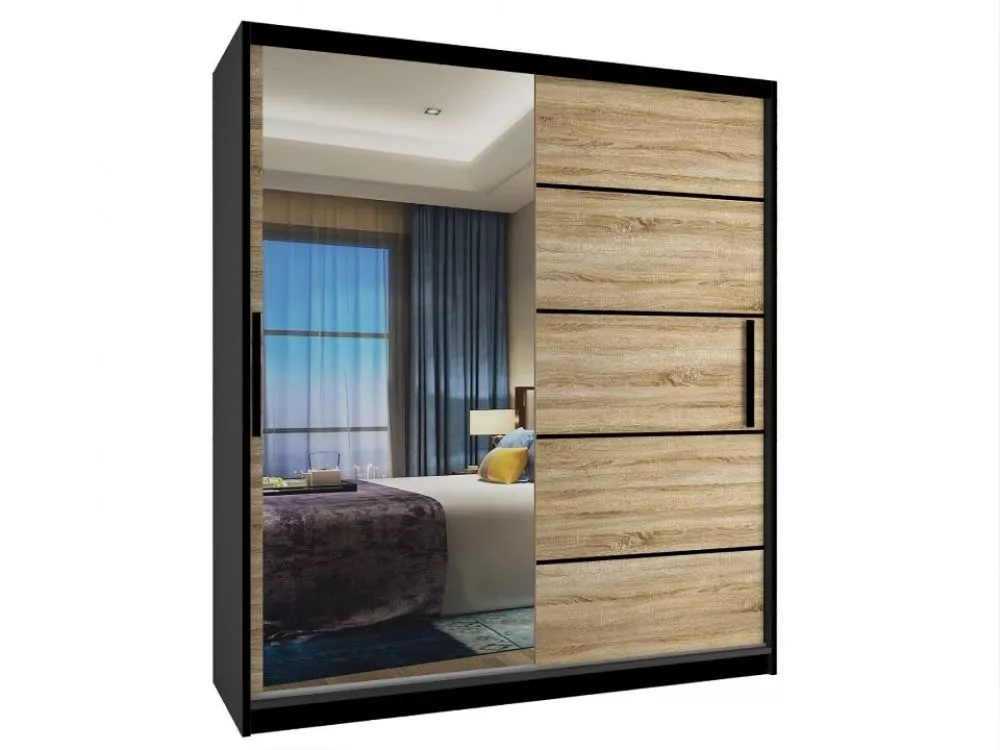 Skapis MZ SZ Black · 133 × 60 × 218 cm