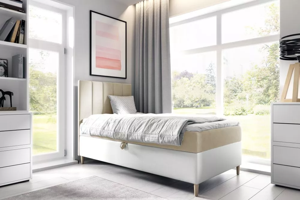 Gulta Maja 1 R Boxspring Standard Guļamvietas platums: 100 cm, Korpusa krāsa: balts, Guļamvietas garums: 200 cm, · 100 ×