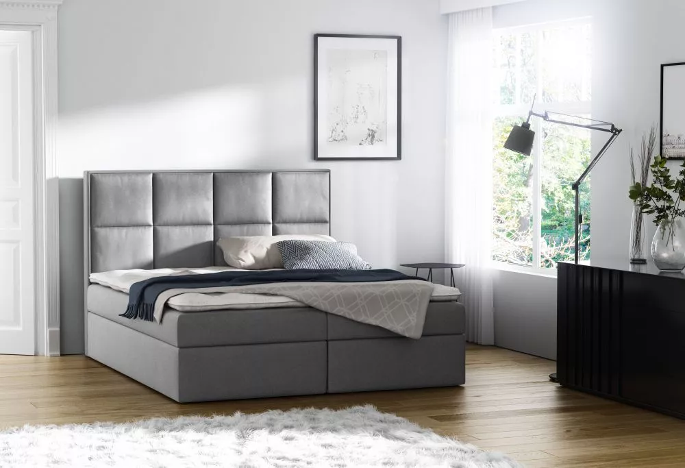 Gulta Galaxy Premium standard ar stelāžu Guļamvietas platums: 180 cm, Guļamvietas garums: 200 cm, · Pelēks · 180 × 213 ×