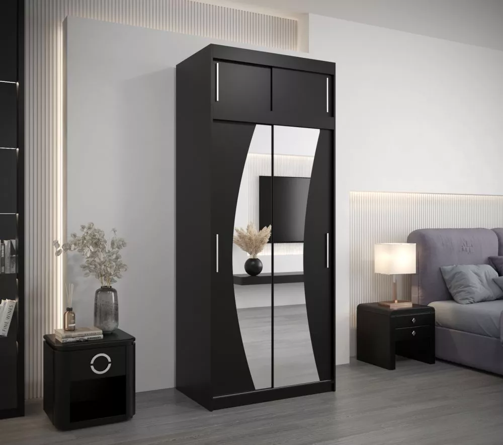 Skapis Wave Dream Premium · Melns · 100 × 62 × 240 cm