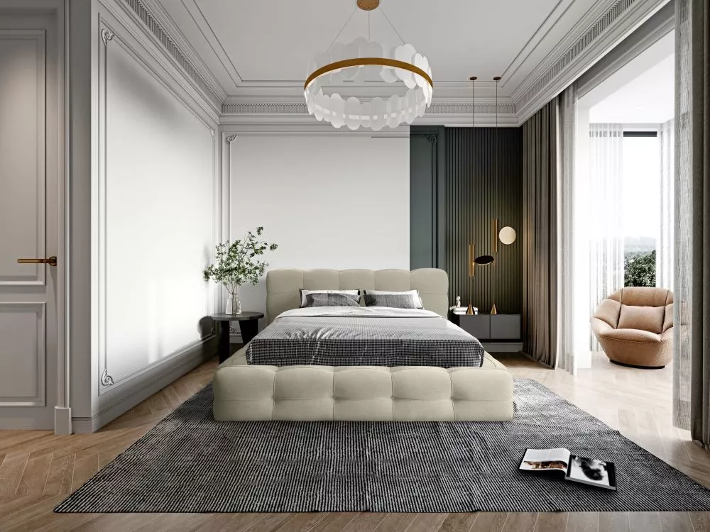 Gulta Grace Standard ar stelāžu Guļamvietas platums: 140 cm, Guļamvietas garums: 200 cm, stelāžas tips: koka, · Bēši pel
