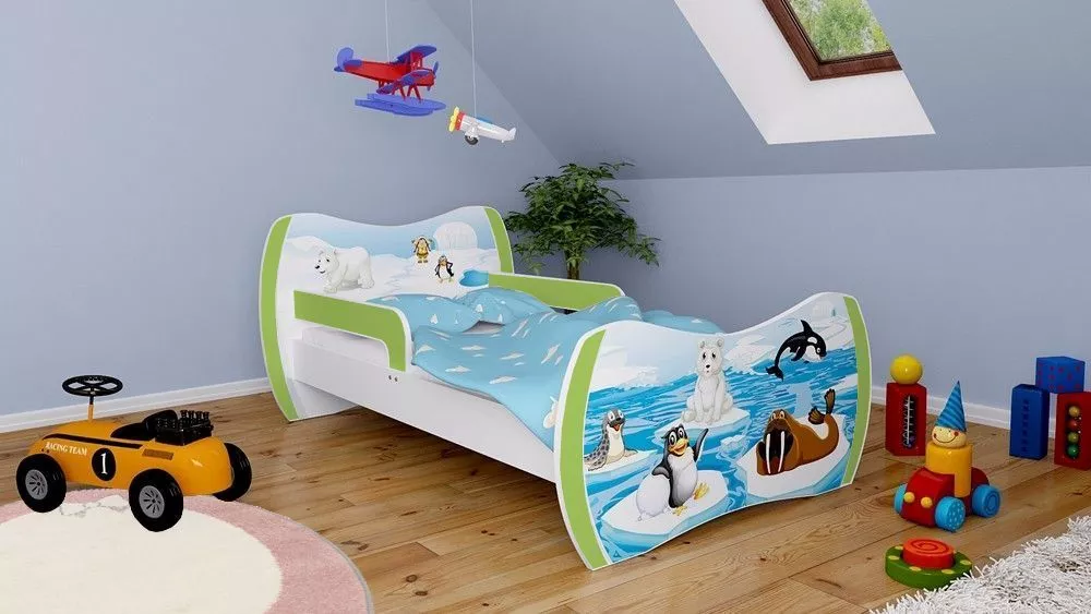 Bērnu gulta Dream L01 140x70 DM31 ar stelāžu Guļamvietas platums: 70 cm, Guļamvietas garums: 140 cm, · 94 × 144 × 71 cm