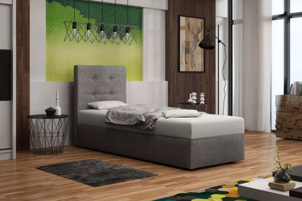 Gulta Duo 1 80/90 Boxspring Standard Guļamvietas platums: 90 cm, Guļamvietas garums: 200 cm, · Pelēks · 95 × 207 × 106 c