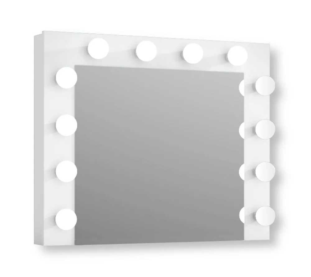 Spogulis 12 LED · Balts · 80 × 10 × 65 cm