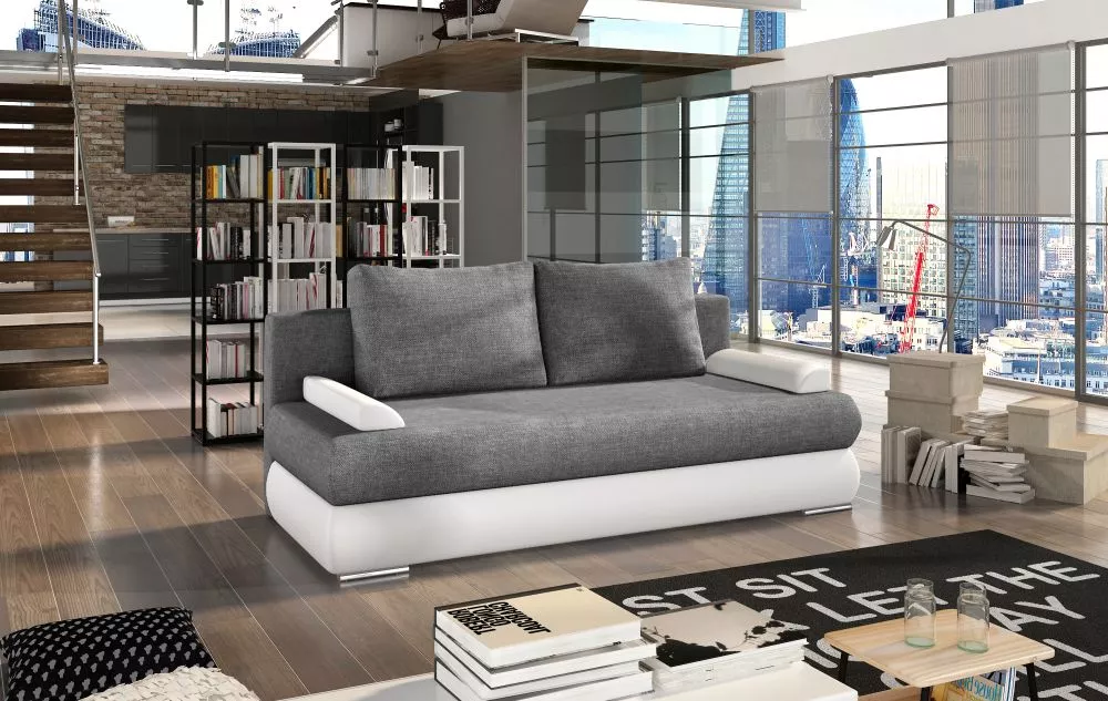 Dīvāns Milo Lux standard · Pelēks + balts · 95 × 213 × 90 cm