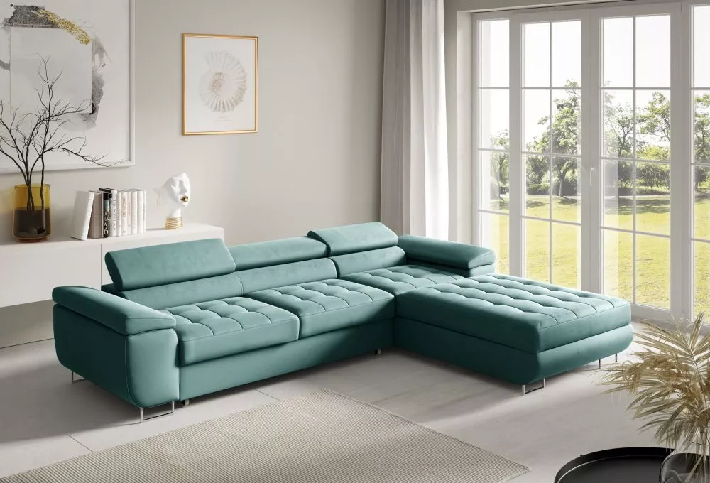Dīvāns Corner 272 standard · Tirkīzs · 200 × 277 × 87 cm
