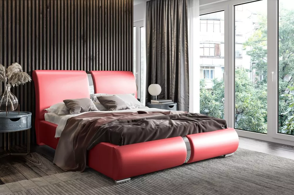 Gulta Ivo standard ar stelāžu Guļamvietas platums: 160 cm, Guļamvietas garums: 200 cm, stelāžas tips: metāla, · Sarkans 