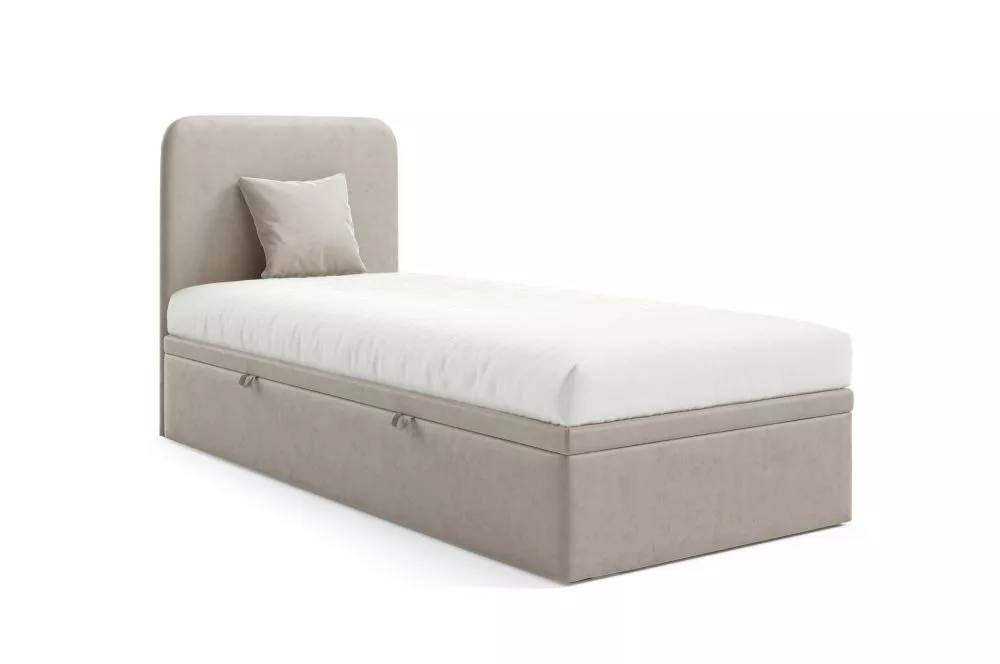 Gulta Otimo Mini R Boxspring Standard Guļamvietas platums: 80 cm, Guļamvietas garums: 200 cm, · Bēšs · 82 × 208 × 103 cm