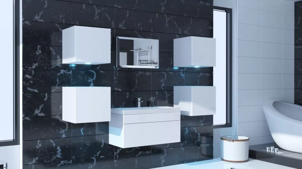 Vannas istabas komplekts Alius 22 ar LED · Balts · 110 × 42 cm
