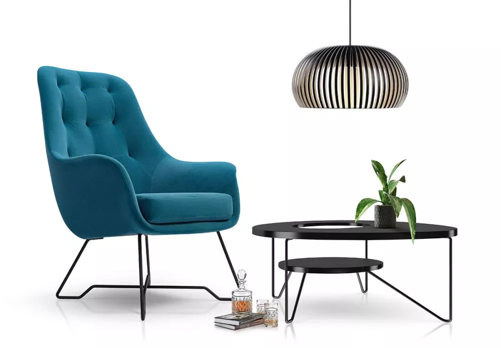 Mīksts krēsls Ezo Standard Sēdvietas dziļums: 52 cm, · Tirkīzs · 72.5 × 83 × 101.5 cm