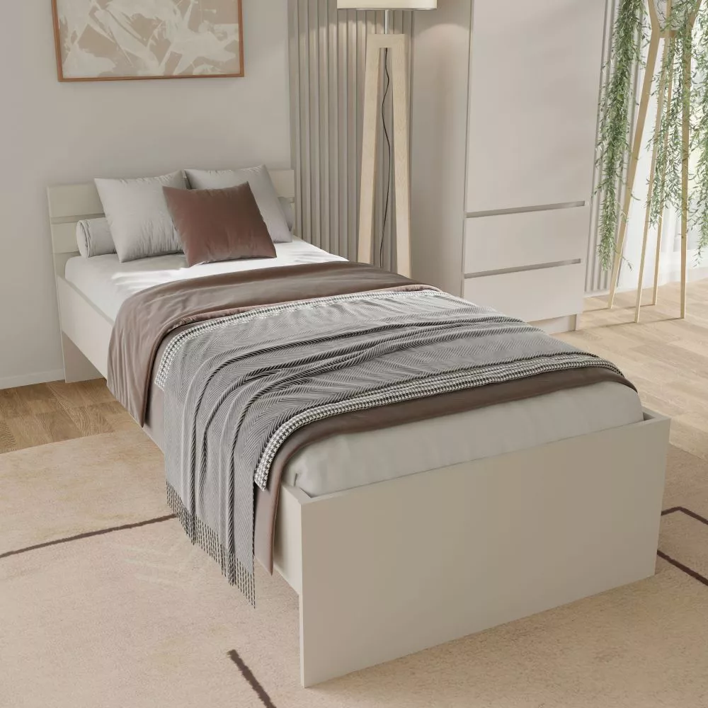 Gulta Maja LOZ 90x200 ar stelāžu Guļamvietas platums: 90 cm, Guļamvietas garums: 200 cm, · Kašmira · 93.6 × 203.2 × 70 c