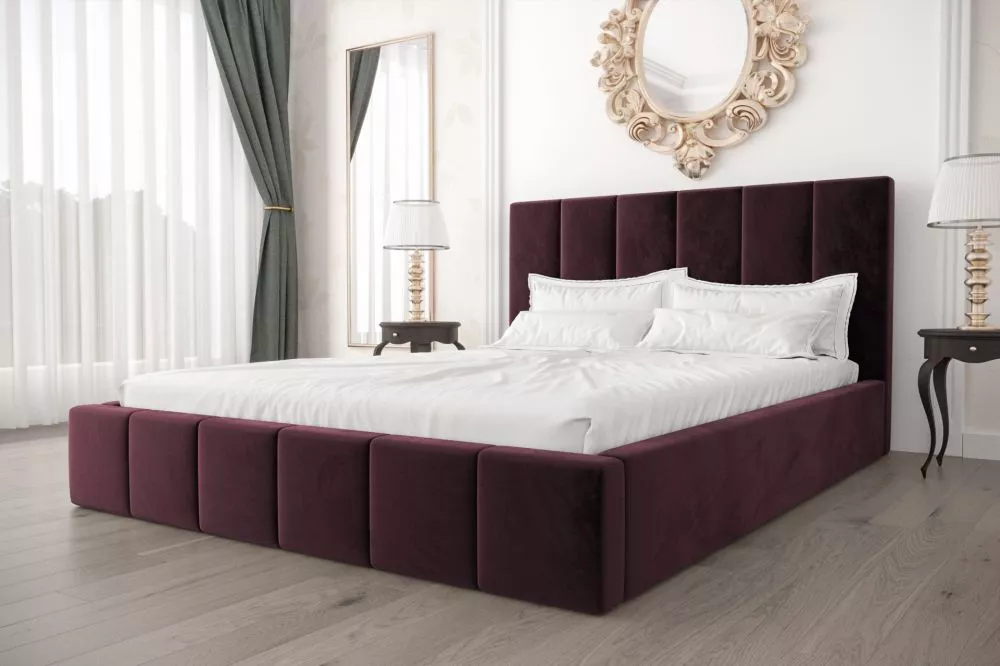 Gulta Rado Standard ar stelāžu Guļamvietas platums: 180 cm, Guļamvietas garums: 200 cm, stelāžas tips: koka, · Tumši roz