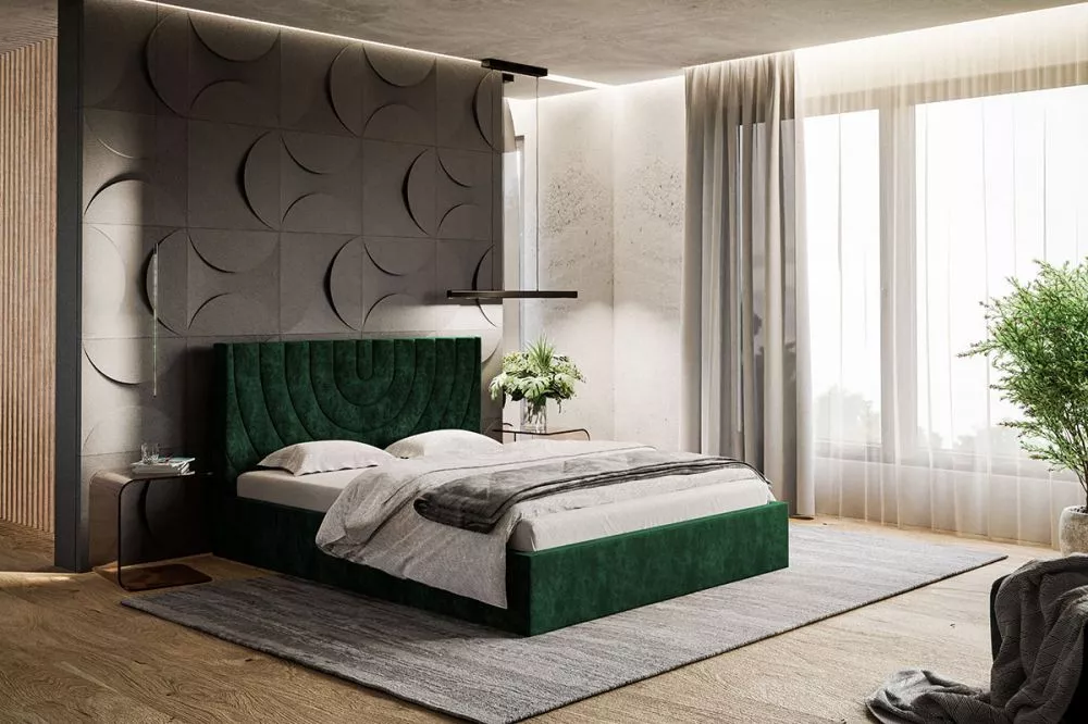 Gulta Gold 6 standard ar stelāžu Guļamvietas platums: 140 cm, Guļamvietas garums: 200 cm, stelāžas tips: koka, · Zaļš · 